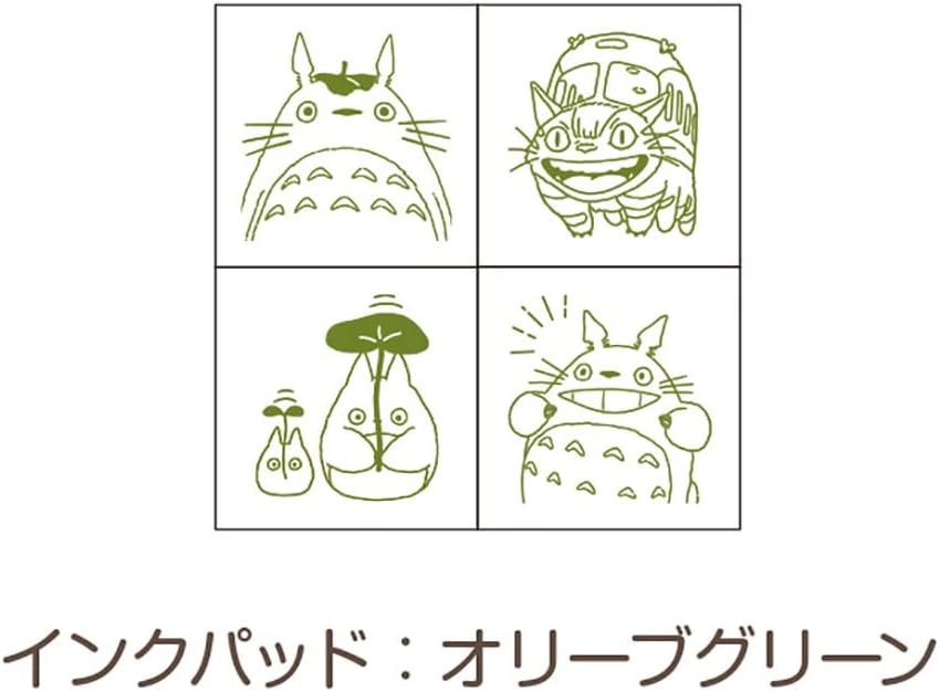 Boite de 4 tampons Totoro avec un encreur