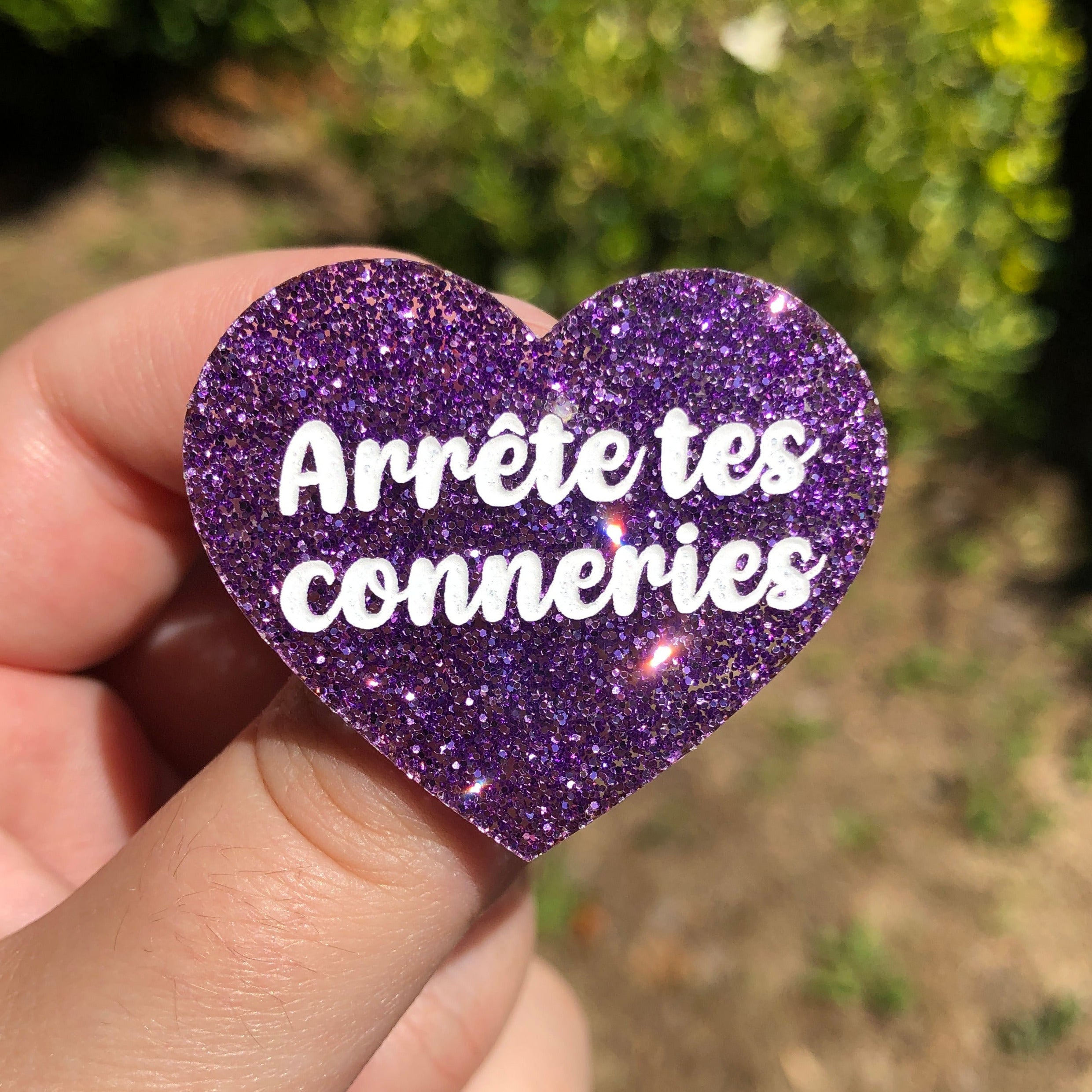 Broche Vintage Double Cœur – Couleurs Gris Et Mauve Clair – Modèle 347 – Sans Marque