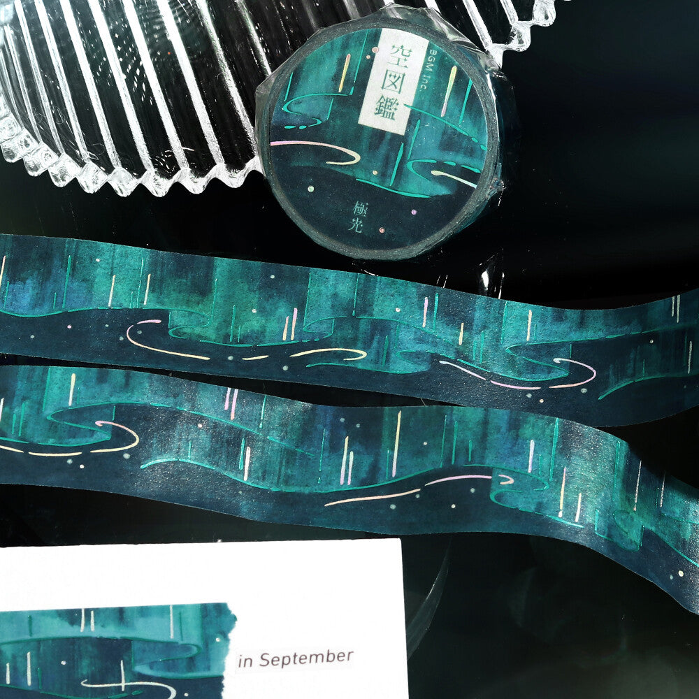 🌌 Rouleau de washi tape "Aurores boréales" 🌌