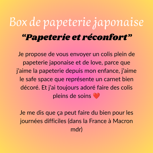 Box "Papeterie et réconfort" n°1