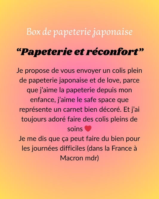 Box "Papeterie et réconfort"