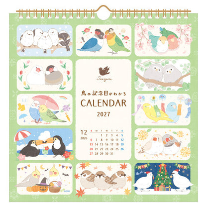 Calendrier mural avec des oiseaux