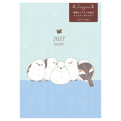 [Précommande] Agenda à motifs d'oiseaux "Saezuri" bleu