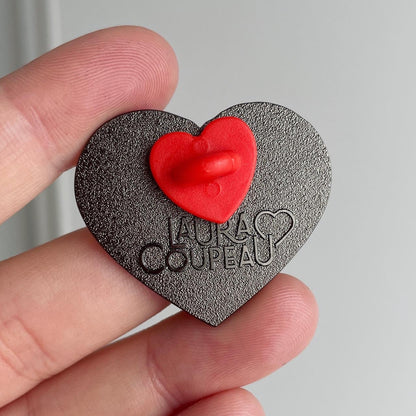Pin en émail "Va te faire cuire le cul" turquoise à paillettes