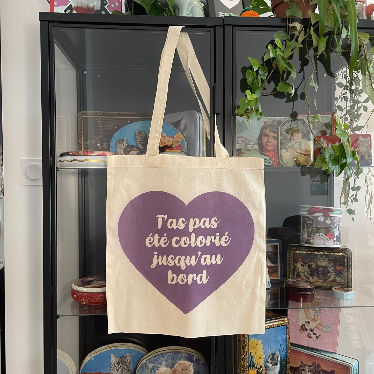 Tote bag en coton "T'as pas été colorié jusqu'au bord"