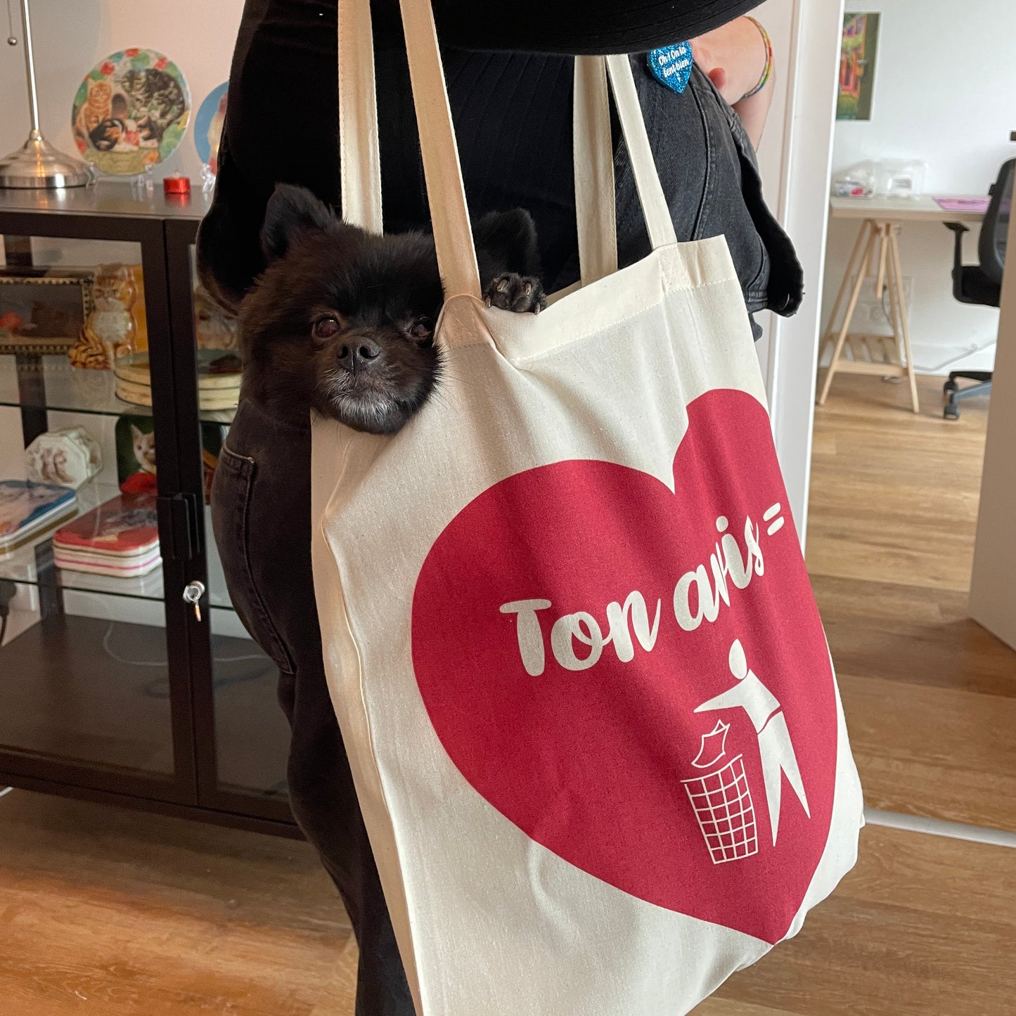 Tote bag en coton "Ton avis = poubelle"