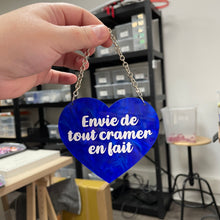 Charger l&#39;image dans la galerie, Mini murale &quot;Envie de tout cramer en fait&quot; en acrylique marbrée bleue