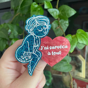 [COLLAB AVEC BIG BOOBS AND LITTLE TOES] Broche petite personne bleue