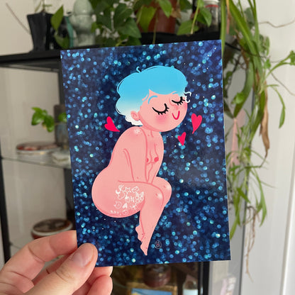 [COLLAB AVEC BIG BOOBS AND LITTLE TOES] Broche petite personne bleue