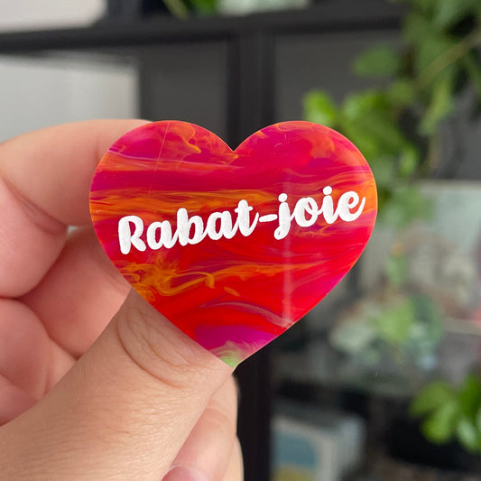 [CONTRÔLE TECHNIQUE] Broche "Rabat joie" en acrylique marbrée multicolore