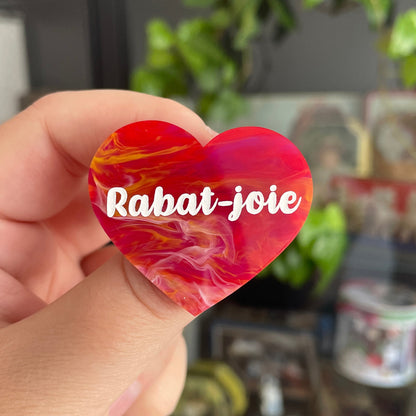 [CONTRÔLE TECHNIQUE] Broche "Rabat joie" en acrylique marbrée multicolore