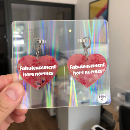 Boucles d'oreilles "Fabuleusement hors normes" en acrylique japonaise rose