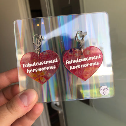 Boucles d'oreilles "Fabuleusement hors normes" en acrylique japonaise rose