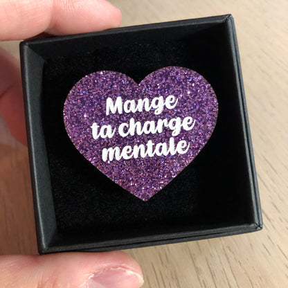 Broches "Contrôle technique" dans les tons violets