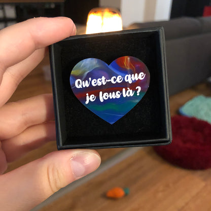 Broches "Contrôle technique" dans les tons bleus