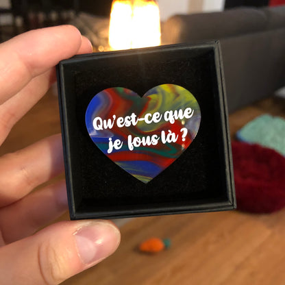 Broches "Contrôle technique" dans les tons bleus