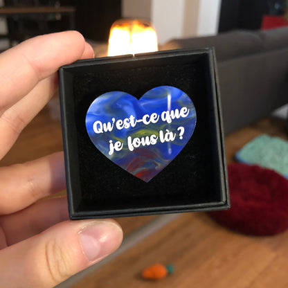 Broches "Contrôle technique" dans les tons bleus
