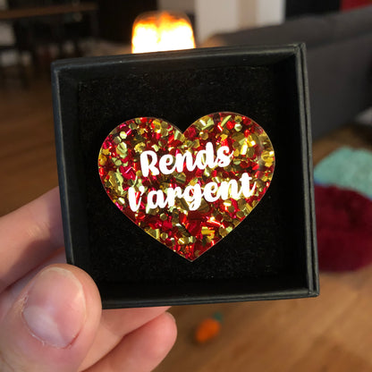 Broches "Contrôle technique" dans les tons jaunes/oranges