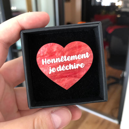 Broches "Contrôle technique" dans les tons roses